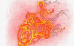水墨骷颅效果火焰金色骷颅骑车效果高清图片