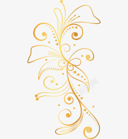 花朵藤条金色创意装饰花纹高清图片