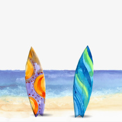 彩色创意冲浪板元素矢量图素材