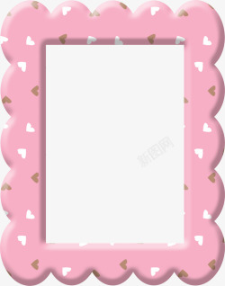 粉色桃心印花相框素材