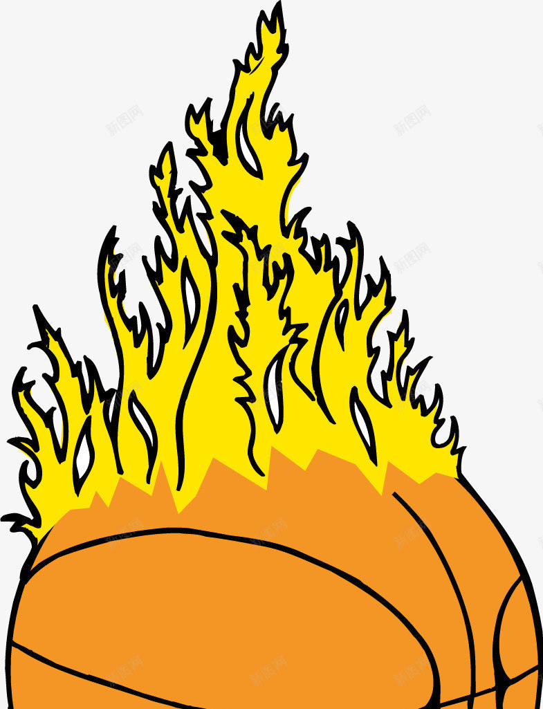 卡通篮球火焰png免抠素材_88icon https://88icon.com 火焰 火焰矢量 篮球 篮球矢量