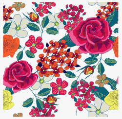 手绘鲜艳玫瑰树海报装饰素材