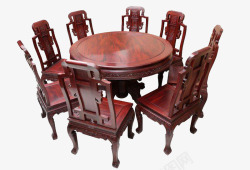 中国传统红酸枝桌椅套素材