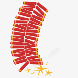 红色喜庆节日鞭炮素材