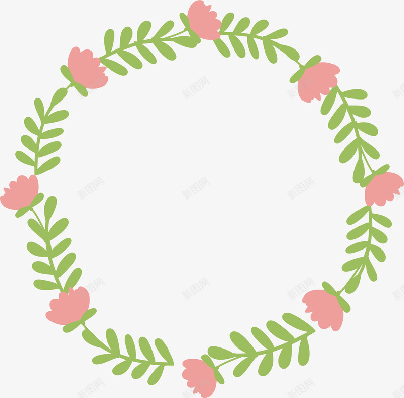 小粉花装饰框png免抠素材_88icon https://88icon.com 小清新 小粉花 手绘粉色花藤 矢量png 粉花