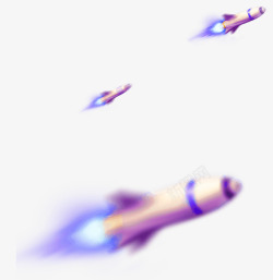 朦胧紫色火焰火箭漂浮素材