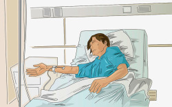 住院的病人插画素材