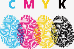 黑色的复印机CMYK手指印高清图片