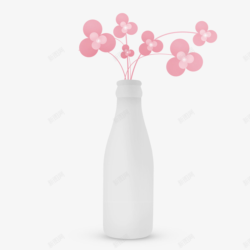 手绘花瓶png免抠素材_88icon https://88icon.com 手绘画 矢量装饰 粉色 花瓶 装饰