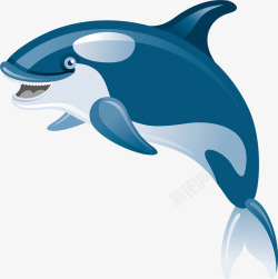 蓝色卡通海洋鲨鱼素材