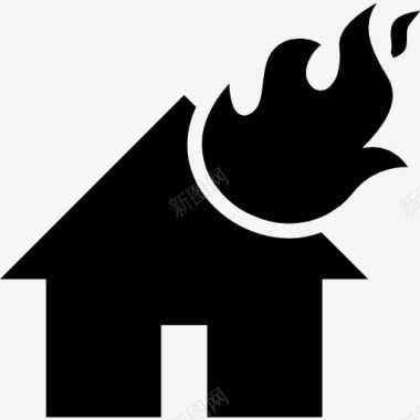 人道主义火焰在燃烧着的房子图标图标
