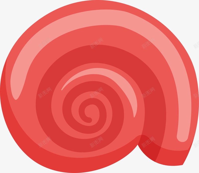 红色卡通闪耀蜗牛壳png免抠素材_88icon https://88icon.com 卡通海螺 大海 海洋 红色海螺 装饰图案 闪耀蜗牛壳