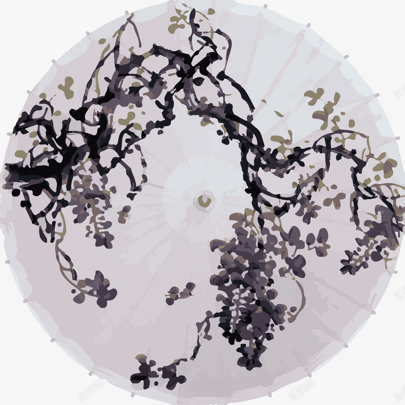 油纸扇紫藤png免抠素材_88icon https://88icon.com 古风 手绘 手绘紫藤 植物 油纸扇 紫色 紫藤 花朵