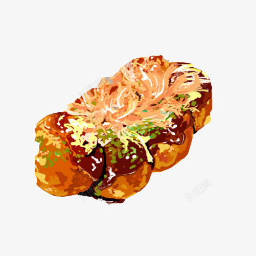 肉松面包手绘画片psd免抠素材_88icon https://88icon.com 手绘美食 水彩画 肉松 面包