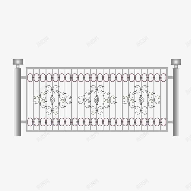 灰色印花欧式围栏png免抠素材_88icon https://88icon.com 印花 围栏 欧式 灰色 铁艺围栏