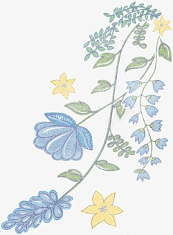 淡紫色包装手绘植物花卉布料印花高清图片