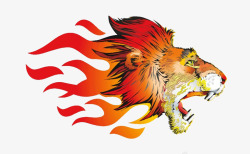 创意火焰狮子头素材