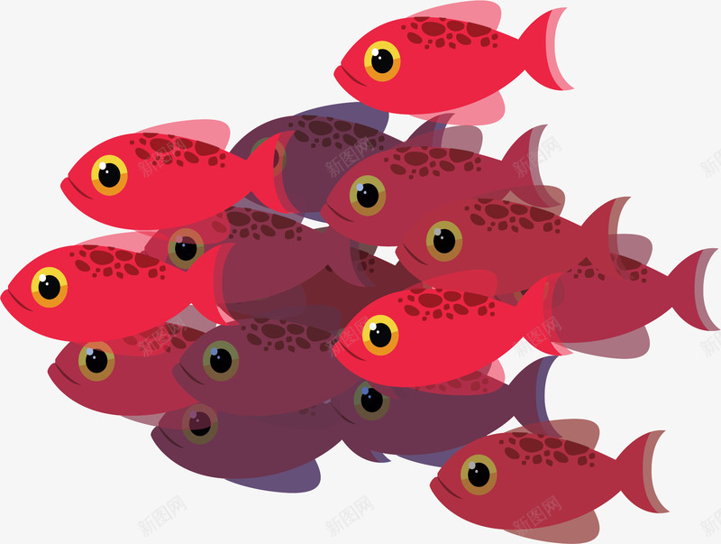 大海之中的红色鱼群矢量图ai免抠素材_88icon https://88icon.com 一群鱼 海洋 海洋鱼群 矢量png 红色鱼群 鱼群 矢量图