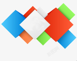 白红绿蓝黄红黄蓝方块高清图片