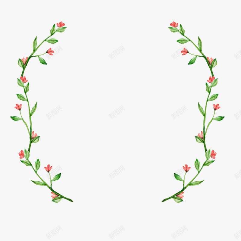 手绘花卉藤蔓png免抠素材_88icon https://88icon.com 手绘 绿色 花卉 藤蔓 边角装饰