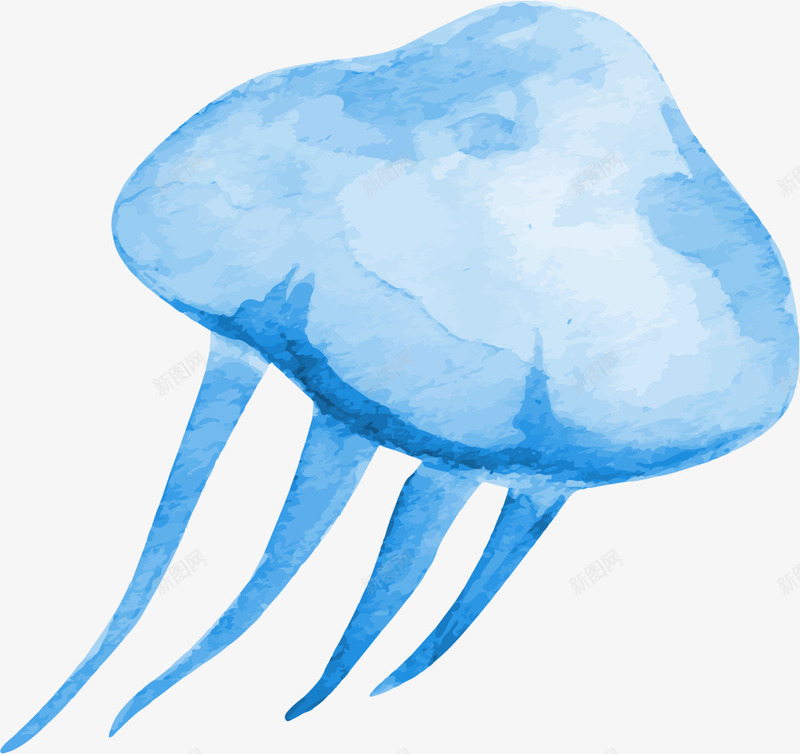 海洋生物png免抠素材_88icon https://88icon.com 彩绘 手绘 插画 水彩 水母 海洋生物 简易彩绘