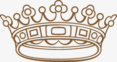 手绘棕色欧式皇冠素材