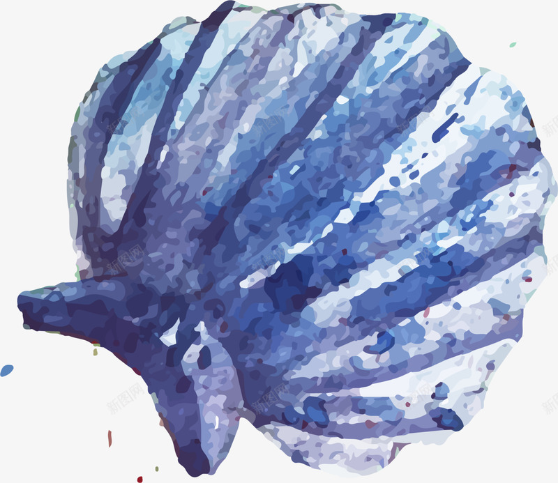 世界海洋日手绘蓝色贝壳png免抠素材_88icon https://88icon.com 世界海洋日 手绘贝壳 水彩 画画 绘画 蓝色贝壳