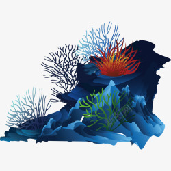 卡通海底珊瑚素材