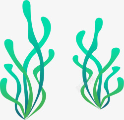 海洋植物舞动的海草素材