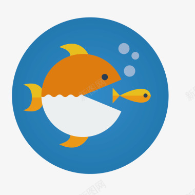 各种小鱼免抠png卡通海洋大鱼吃小鱼标矢量图图标图标