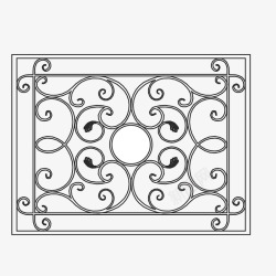 矩形印花镂空铁艺围栏素材