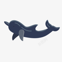 卡通海洋生物海豚矢量图素材