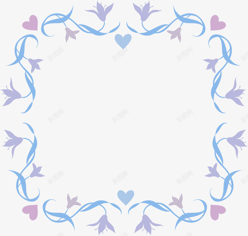 紫色梦幻花藤png免抠素材_88icon https://88icon.com 免抠PNG 梦幻 植物 爱心 紫色 花藤 边框纹理