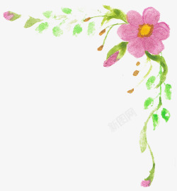 粉色花朵藤蔓边框素材