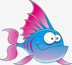 世界海洋日卡通蓝色小鱼素材