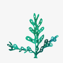 幽蓝植物深海散发状的蓝珊瑚矢量图高清图片