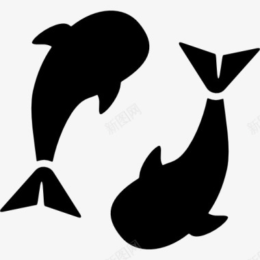 鲸鱼游泳图标图标