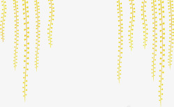 春季手绘黄色藤蔓植物素材