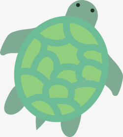 绿色扁平大海海龟素材
