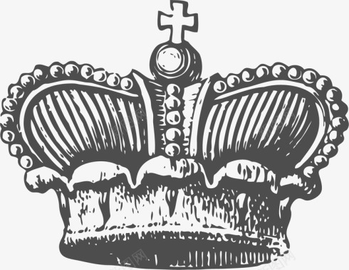 卡通皇冠对称的纯银手绘皇冠图标图标