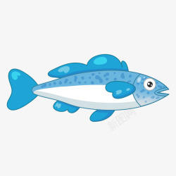 世界海洋日蓝色鱼矢量图素材