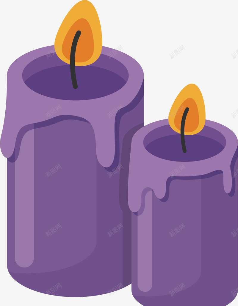 紫色的蜡烛矢量图ai免抠素材_88icon https://88icon.com 卡通手绘 唯美 火焰 照明 紫色 蜡烛 矢量图