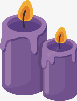 紫色的蜡烛矢量图素材