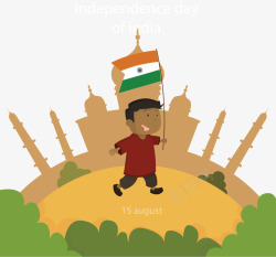 印度国家独立日小人矢量图素材