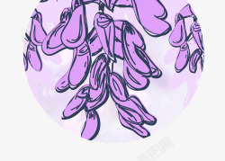 特色紫藤手绘素材