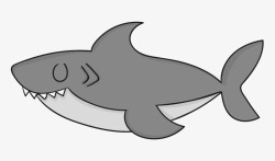 尖齿鱼微笑漏齿灰色鲨鱼八爪鱼等手绘海高清图片