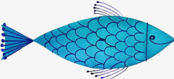 蓝色海洋生物鱼素材