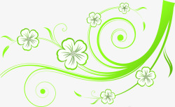 绿色欧式花纹花藤墙纸素材