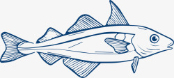 世界海洋日素描小鱼素材