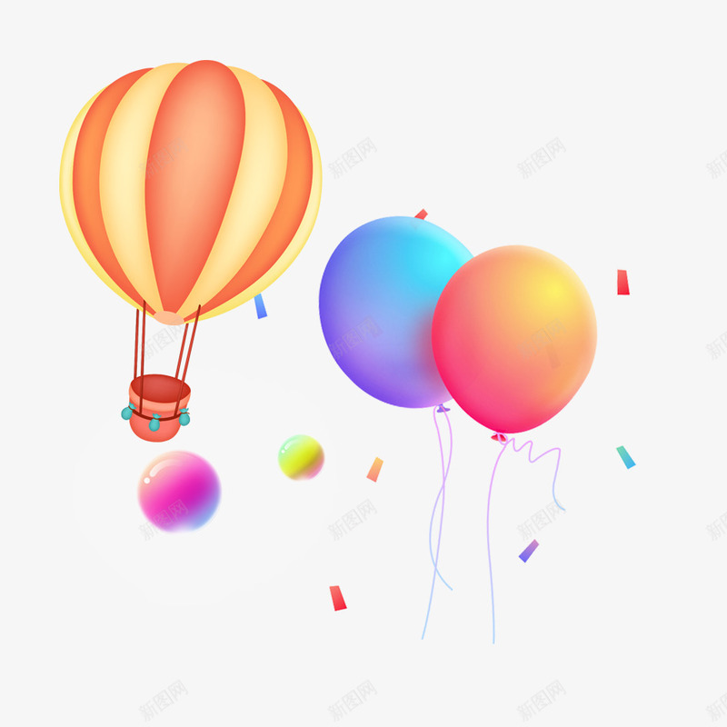 色彩气球png免抠素材_88icon https://88icon.com 卡通 唯美 彩色 放飞 气球 氢气球 飘逸 飘零
